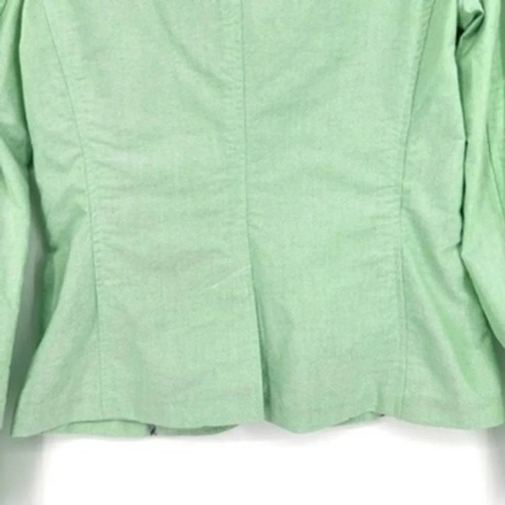 Ralph Lauren Rugby Cotton 3-Button Blazer Jacket Y2K Mint Green Plaid Lined Sz 2